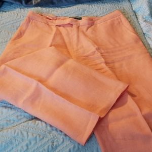 Ralph Lauren peach lined linen slacks/pants.